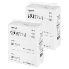 Tamsaa 三層抽取式廚房紙巾, 100%原生紙漿, 無螢光劑, 3包, 2袋