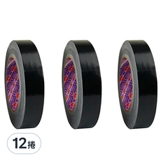 大力膠帶 防水布膠帶 24mm x 25m 黑色 防水耐用, 12捲