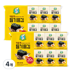 성경김 지도표 들기름 식탁김 20p, 80g, 4개