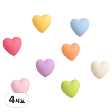 디오셀 네오디움 미니 자석 하트 8종 세트, 혼합색상, 4세트
