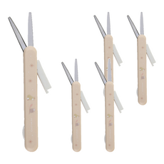 KOKUYO 國譽 mofumofu攜帶型剪刀，不鏽鋼刀部, 淺褐, 5支