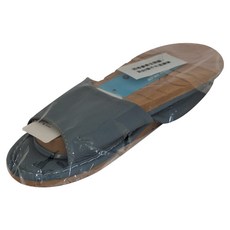 真皮頭層牛皮防滑室內拖鞋 PVC橡膠鞋底, 孔雀藍, 1雙