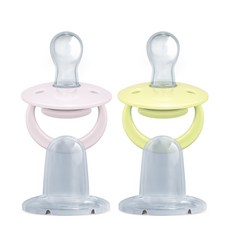 DOS in Advance 矽膠附蓋安撫奶嘴 2入組, 1組, Banana Split + Pink Fashion