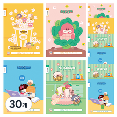 YOUNG ART Sosofun 1000 日記本 寬格 小學生筆記本, 隨機出貨, 30個