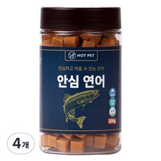 핫펫 강아지 안심 져키, 연어, 200g, 4개