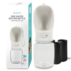 DING DONG PET 寵物便攜式按鈕水瓶, 白色, 1組