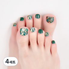 ItTem SHOP 夏季美甲足部美甲貼紙組, 4套, HL-074 法雷爾