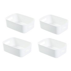 Pipi Home Living 堅固收納籃 化妝品保管整理盒, 白色, 4個