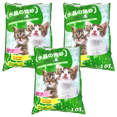 元氣王 香氛水晶貓砂 10L 尿液吸收 清潔環境較輕鬆, 檸檬, 3包