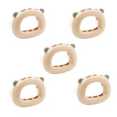 g765小熊三格牙刷架, 奶茶色, 5個