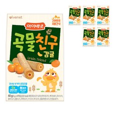 아이배냇 유아용 곡물친구 과자 감귤 5g x 8p, 감귤맛, 40g, 6개