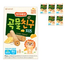아이배냇 곡물친구, 치즈, 40g, 6개