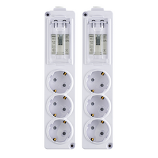 EcoPowerTap 高容量附斷路器3孔延長線, 1.5m, 白色, 2個