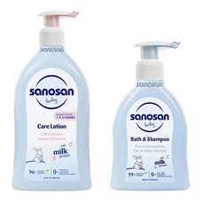 sanosan baby 珊諾 re:mind 極潤保養超值組 潤膚乳液500ml + 洗髮沐浴露200ml, 1組