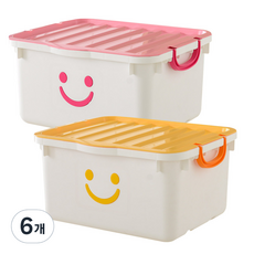 BONOHOUSE 白色超大型快樂箱, 粉紅色 + 黃色, 450 x 400 x 250 mm, 6個