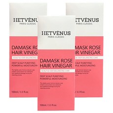 HETVÉNUS 大馬士革玫瑰頭皮淨化護髮醋, 3個, 100ml