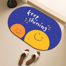비욘드리빙 스마일&데이지 빨아쓰는 규조토 발매트, 스마일 Keep shining