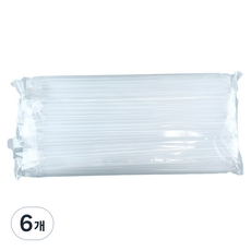 일자빨대 투명 7mm x 28cm, 100개입, 6개
