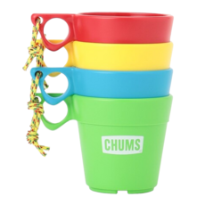 CHUMS Stacking Camper Mug Cup Set 馬克杯組, 藍色 + 紅色 + 綠色 + 黃色, 1組