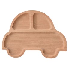 Homely Zakka 創意木質餐盤 HOZA10146 318g, 車子 櫸木色, 1個