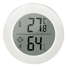 mouriuijip 圓形數位溫濕度計, 1個, 白色