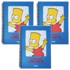 THE SIMPSONS 辛普森家庭 線圈筆記本 Homer Marge Lisa Bart, 顏色隨機, 3本