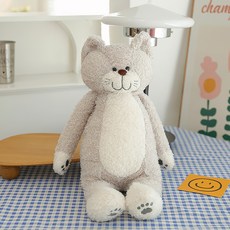 ARTJOY 巨大貓咪娃娃抱枕, 灰色, 1個, 50cm