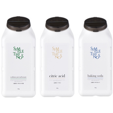 Simple Things 優質粉末小蘇打 550g + 檸檬酸 400g + 小蘇打 450g 套組, 1套
