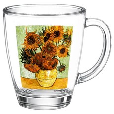 발룬피니 고흐그림 유리 물컵 380ml, 해바라기, 1개