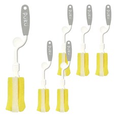 PUKU 藍色企鵝 奶瓶刷頭 替換刷頭2入組，適用於所有類型的奶瓶, 6個