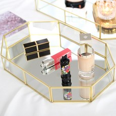 Ju and Ji 金色邊框八角鏡面託盤 M, 單一顏色