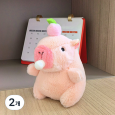 I'CLE 造型水豚絨毛娃娃鑰匙圈, 08 桃子, 12cm, 2個