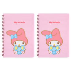 三麗鷗美樂蒂PP封面筆記本, 粉紅色, 2個