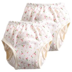 加厚6層學習褲 尿布褲 8-12kg 2件, 小櫻桃 白色, 1組