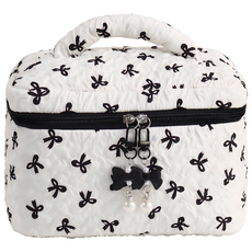 甜美高級感蝴蝶結大容量化妝包/方形桶包