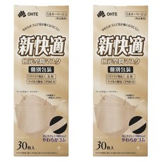 OHTE 新快適 魚型口罩 成人用, 米色, 30片, 2盒