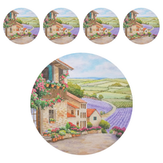 硅藻泥 軟杯墊 田園午後, 5個