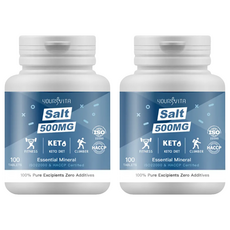 Vita 機能型鹽錠 100顆 500mg 運動補給鹽分 澳洲海鹽成分 無添加人工色素及防腐劑, 2罐