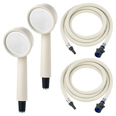 닥터워터 국내 제조 원터치 디자인 샤워헤드 + 샤워호스 세트 2M, 2개, CREAM IVORY