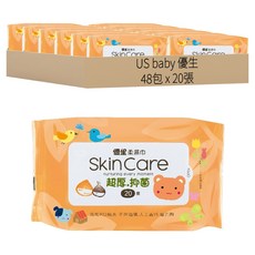 US baby 優生 超厚型柔濕巾 款式隨機, 20張, 48包