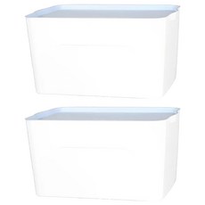 品屋 雅致桌面收納箱 可疊加附蓋 45L, 小號(32 x 20.5 x 14cm), 藍色蓋子, 2組