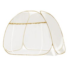 雲朵邊蒙古包 有底部 單門 網紗/滌綸/高彈力鋼絲支架, 淺灰色