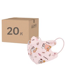 COMFIZ 康菲 兒童3D醫療口罩 狗與鹿聯名 幼幼 S 1~3歲, 20片, 狗與鹿情人篇, 1盒