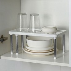 hillo 簡易長度調節盤子整理架, 白色