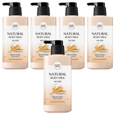 [비건뷰티] 해피바스 정말 순한 바디밀크 베이비 파우더향, 400g, 5개