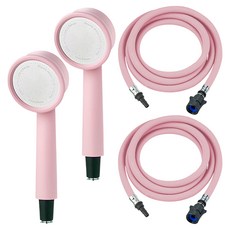 韓國產馬卡龍一觸式蓮蓬頭+蓮蓬頭軟管2m組, 2組, 粉色