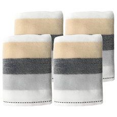 Gemini 双星毛巾 簡約橫緞混紗毛巾 棉紗 75 x 35cm, 棕色, 4條