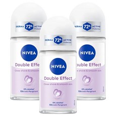 NIVEA 妮維雅 台灣公司貨 止汗爽身乳液 高效柔滑 滾珠瓶, 50ml, 3瓶