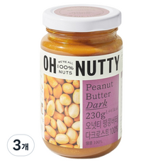 오넛티 땅콩버터 다크로스트, 230g, 3개