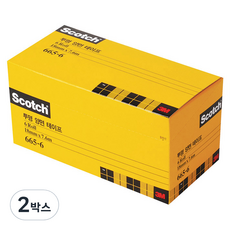 3M 透明雙面膠帶補充包 665 18mm x 7.6m, 單一顏色, 12入